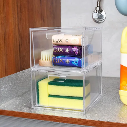 Miniatura 4 de Yes!Fresh Organizador de cajones, organizador de escritorio apilable con particiones interiores extraíbles para organización y almacenamiento