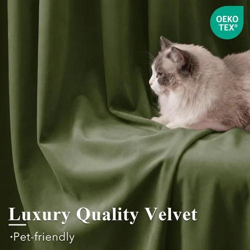 Miniatura 193 de StangH Cortinas de Terciopelo Verde Esmeralda de 96 Pulgadas - Cortinas Opacas de Terciopelo de Lujo Súper Suaves, Elegante Cobertura de Ventana