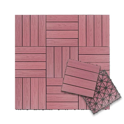 NewTechWood UltraShield Naturale - Azulejo compuesto para exteriores (1 pie x 1 pie), color rosa de Seúl (10 pies cuadrados por caja)