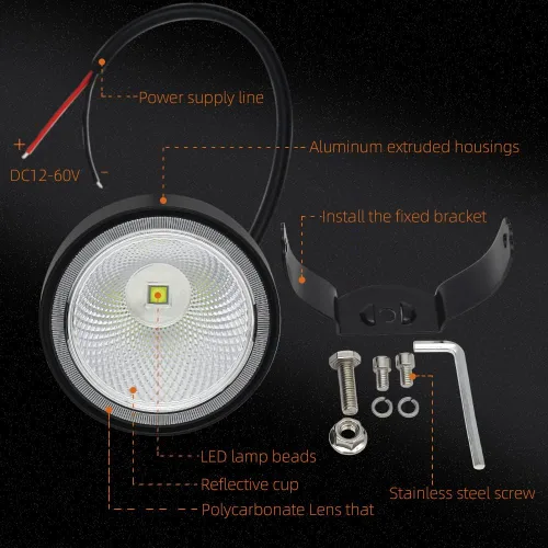 Miniatura 3 de Luces antiniebla LED redondas para conducción todoterreno, 2 unidades, 4 pulgadas, superbrillantes, luces auxiliares de trabajo, luces de zanja