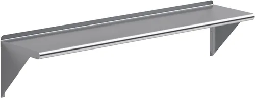 AmGood Estante de pared de acero inoxidable de 60 pulgadas de largo x 14 pulgadas de profundidad | Certificado NSF | Estantería de metal para