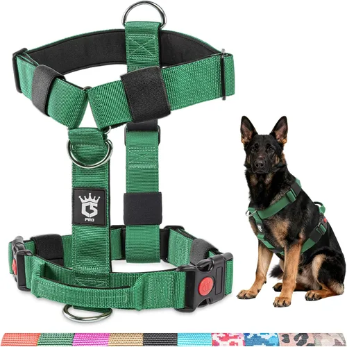 Miniatura 8 de TSPRO Arnés táctico sin tirones para perro, asa de control superior, hebilla de liberación rápida, ajustable, a prueba de escapes, para perros