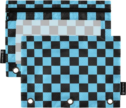 Miniatura 87 de Estuche para lápices de fútbol de fútbol en campo para carpeta de 3 anillas, paquete de 2 bolsas impermeables para lápices, estuche transparente