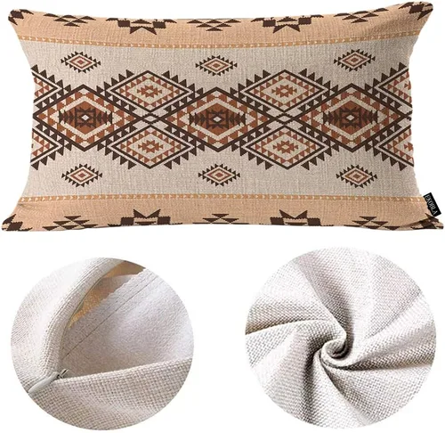 Miniatura 6 de EKOBLA Funda de almohada azteca estilo nativo americano, navajo, étnico, bohemio, patrón geométrico, rústico, fundas de almohada decorativas
