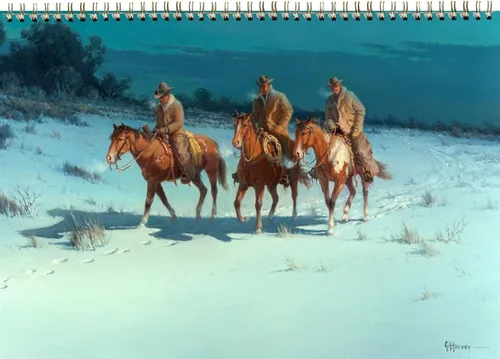Calendario de pared 2026 [12 páginas de 8 x 12 pulgadas] Vaqueros y pioneros en el salvaje oeste Vintage Magazine Ilustración Impresionismo
