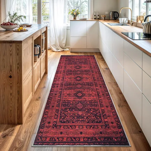 Miniatura 65 de Bloom Rugs - Alfombra lavable, antideslizante, de 1,83 x 2,74 m, color beige/blanco claro con borde tradicional, para sala de estar, dormitorio