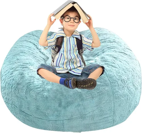 Miniatura 41 de BCU Funda para Silla Puf Ultra Suave Esponjosa de Piel Sintética Falsa Funda para Puf de Felpa Funda para Sillas de Sala de Estar para Adultos