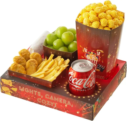 Miniatura 7 de Baffect Bandejas de aperitivos de noche de película 100 piezas Incluyen 20 bandejas de noche de película, 20 cajas de palomitas de maíz, 20
