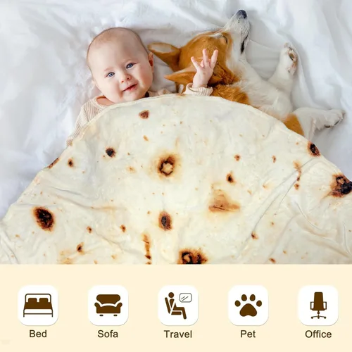 Miniatura 6 de mermaker - Manta de tortilla de burritos para envolver al bebé, para recién nacidos y niños pequeños, 285 GSM, manta de franela suave y envolvente