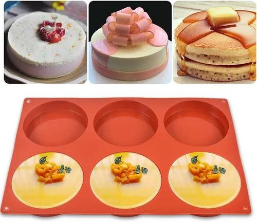 Miniatura 2 de Newk Moldes redondos de silicona para tartas, moldes de silicona de 4 pulgadas para hornear pasteles, posavasos de resina, pastel de huevos, jabón