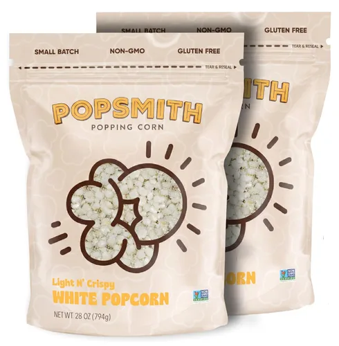 Miniatura 13 de Popsmith - Núcleos de palomitas de maíz amarillos de 28 onzas para hacer estallar - Cultivados en Estados Unidos, sin OMG, veganos y totalmente