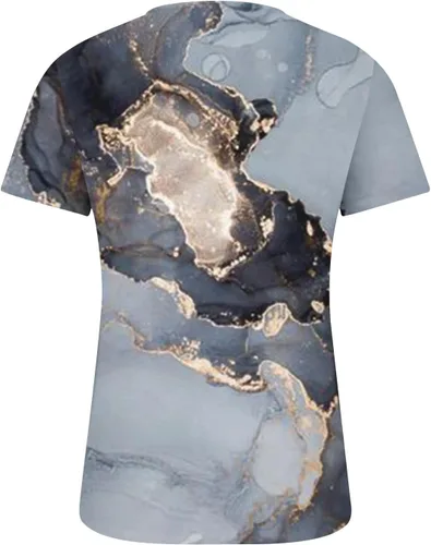 Miniatura 95 de Summer Shirts for Women 2025 Plus Size Short Sleeve Henley Tops Marble Floral Loose Tshirt Tee Casual Dressy Tunics