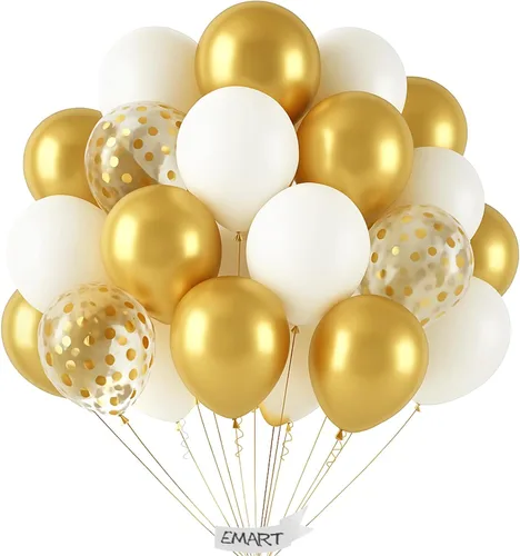 Miniatura 18 de EMART 100 globos negros de 12 pulgadas con cinta, helio de látex para fiestas de cumpleaños, baby shower, boda, graduación, Halloween, decoraciones
