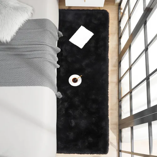 Miniatura 2 de Foxmas Alfombra Runner Suave para Dormitorio y Sala de Estar, 2x6 Pies Alfombras de Área Esponjosas Shag Alfombra de Cabecera para Habitación