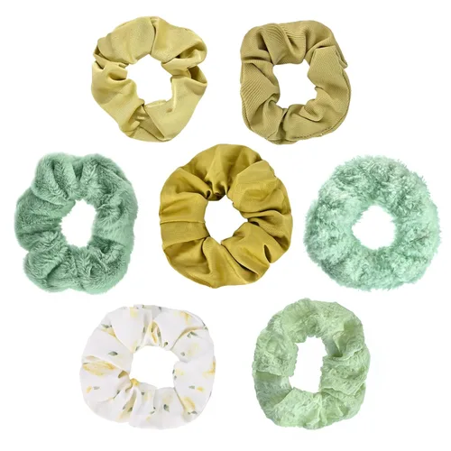 Miniatura 9 de 7 ligas elásticas de terciopelo sólido para el cabello, estilo suave para mujeres, cabello largo y grueso, sin daños para el cabello, accesorios