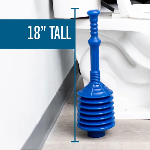 Miniatura 8 de JS Jackson Supplies - Émbolo de WC profesional de fuelle acordeón, empuje de alta presión elimina obstrucciones resistentes de inodoros obstruidos