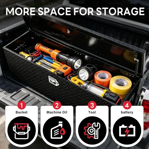 Miniatura 7 de FORWODE - Caja de herramientas de 48 pulgadas para cama de camión, de aluminio para camioneta, caja de herramientas para RV, cajas de herramientas