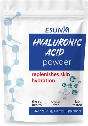 ESUNM Polvo de ácido hialurónico para el cuidado de la piel, bajo peso molecular, grado cosmético | Suplementos de hidratación de la piel y apoyo a