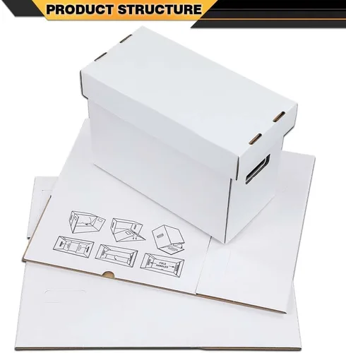 Miniatura 2 de CNNELL Paquete de 3 cajas de almacenamiento para cómics, capacidad para 150-175 cómics, plegable, apilable, a prueba de humedad, cartón archivado