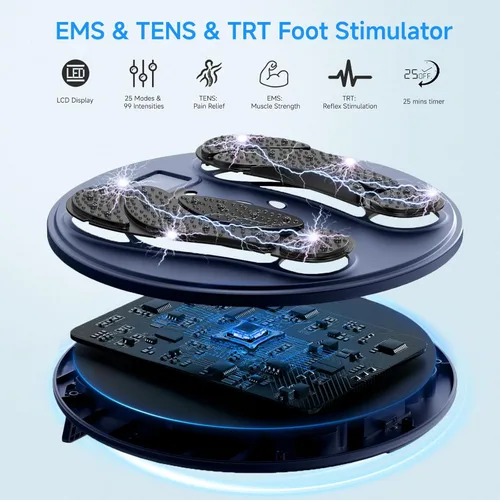 Miniatura 2 de Aprobación de la FDA - Estimulador muscular electrónico para masaje de piernas y pies con neuropatía, masajeador de pies EMS para alivio del dolor