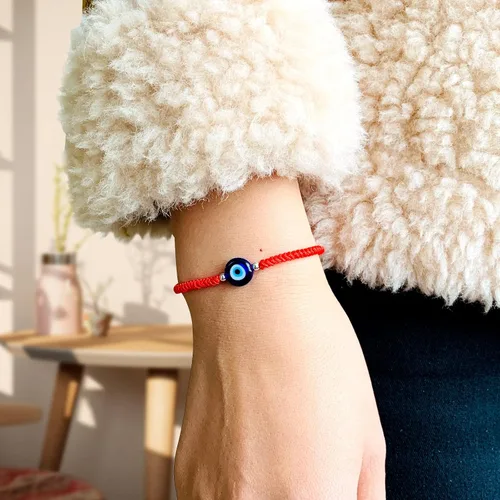 Miniatura 19 de Paquete de 2 pulseras hechas a mano con cuerda roja contra el mal de ojo, pulsera de joyería de ojo azul para mujeres, hombres, adolescentes