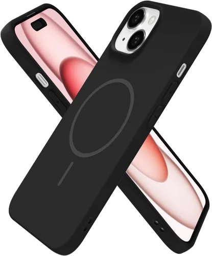Miniatura 185 de oakxco Funda de silicona Mag Safe para iPhone 17 Pro Max, funda magnética delgada y fina compatible con carga inalámbrica MagSafe, bonita funda Negro