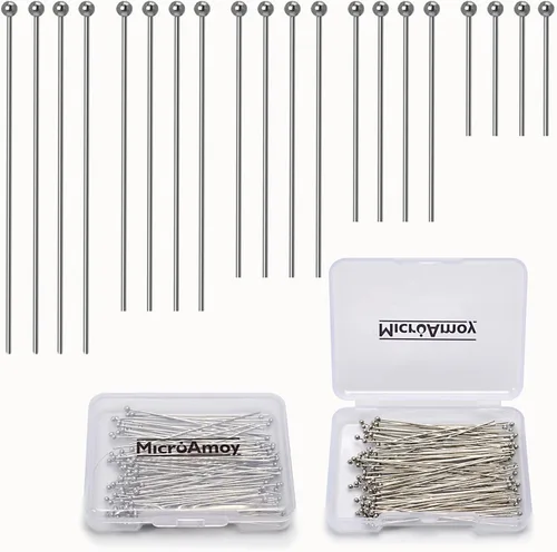 Miniatura 11 de Alfileres de cabeza plana llenos de oro de 18 quilates, 50 mm (1.96 pulgadas), 100 piezas, suministros para hacer joyas de aretes y pulseras, sin