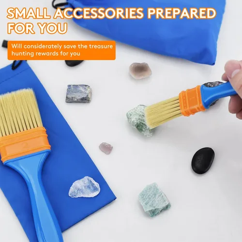 Miniatura 5 de Kit de 17 martillos de roca de geología, martillo de 32 onzas, 3 cinceles de excavación, herramientas de caza de rocas con pala multifunción