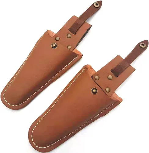 Paquete de 2 alicates de cuero para cinturón, cinturón de jardinería con soporte para podadoras, funda de cuero para herramientas para tijeras de