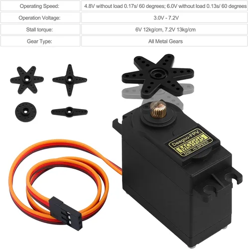 Miniatura 4 de 6PCS MG995 55g Servo RC Servos Digital de Alta Velocidad Torque Servo Motor Engranaje Metálico Servo Impermeable para Futaba JR RC Coche Avión