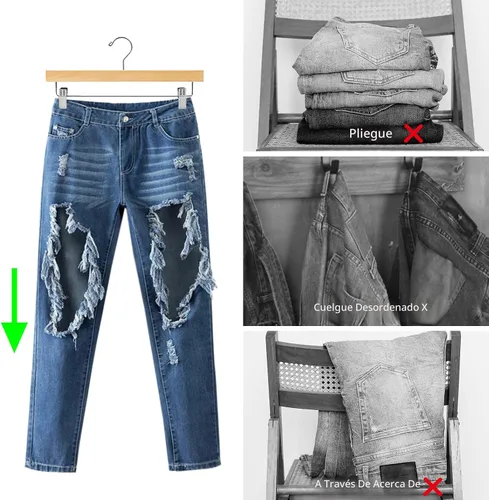 Miniatura 6 de Nature Smile Perchas de madera de loto maciza de lujo para pantalones, colgador inferior para jeans, falda con 2 clips ajustables, gancho Natural