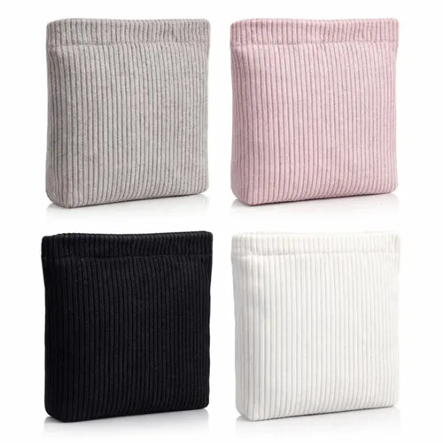 Miniatura 7 de Abbylike 4 piezas de bolsa de maquillaje floral, bolsa de cosméticos de pana con cremallera, pequeñas bolsas portátiles para bolso, mini bolsa