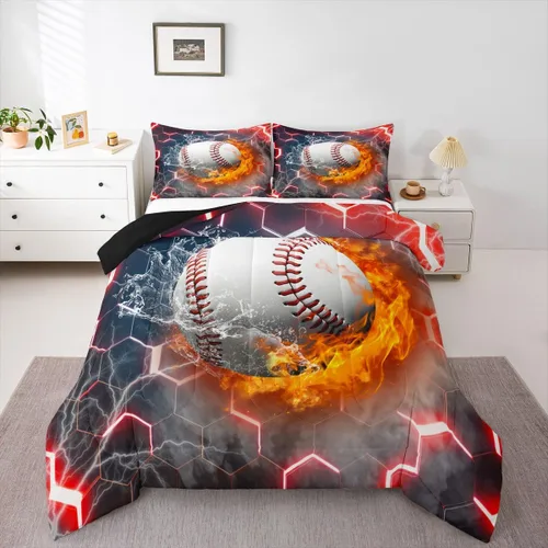 Miniatura 30 de Erosebridal Juego de edredón de bandera estadounidense tamaño individual para niños y adolescentes, juego de ropa de cama de camuflaje, edredón