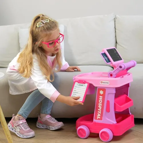 Miniatura 6 de Phobby Kit de Doctor para Niños Pequeños de 3, 4, 5 años, juego médico de simulación para niños con bolsa y disfraz, juguete de carrito de médico