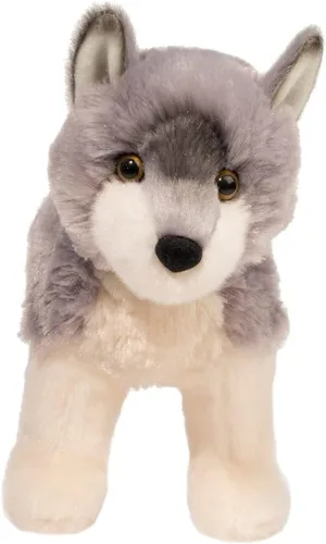 Miniatura 7 de Douglas Cuddle Toys, Lobo gris de peluche de 8 pulgadas