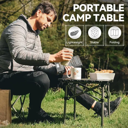 Miniatura 3 de Mesa de camping plegable Opliy, mesa portátil para 1-2 personas - Mesa plegable ligera con bolsa de transporte para camping, senderismo, picnics