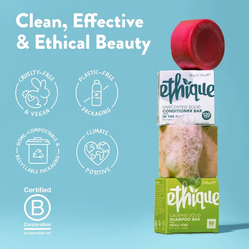 Miniatura 9 de Ethique Brightening - Barra de acondicionador sólida sin sulfato morado para cabello rubio y plateado, tonifica hacia abajo, vegano, ecológico, sin