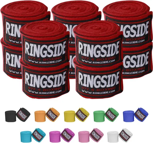 Miniatura 30 de Ringside Mexican Style Boxing Hand Wraps (Pairs) - 180" Semi-Elastic Cotton Blend Wrist Support with Thumb Loop for MMA, Muay Thai, Kickboxing