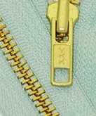 YKK Chaqueta de peso medio de 18 pulgadas con cremallera YKK #5 latón ~ Separación ~ 823 verde menta (1 cremallera/paquete)