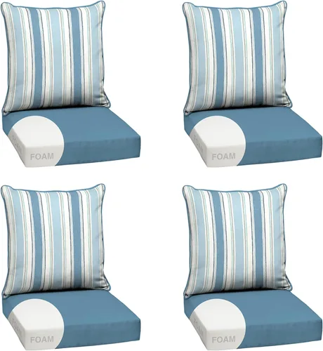 Miniatura 30 de Arden Outdoor Deep Seat Cushion Set, 24 x 24 pulgadas, Cojín para exteriores resistente al clima, a la lluvia y a la decoloración para silla, sofá
