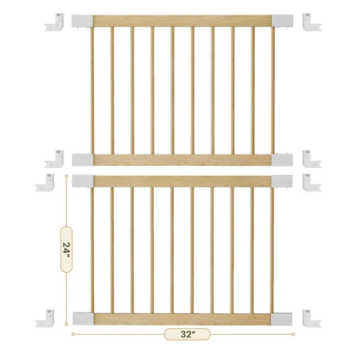 Miniatura 2 de Corralito de madera para bebés, 2 paneles separados, corralito grande para bebés y niños pequeños, centro de actividades plegable para interiores