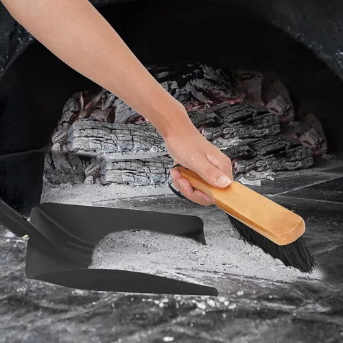Miniatura 6 de Juego de pala y cepillo para cenizas para chimenea, pala de carbón y cepillo para hogar, juego de herramientas para chimenea para interiores