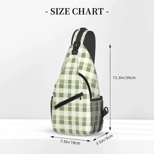Miniatura 2 de Small Crossbody Bags for Women Men - Vintage Green Plaid Print Adjustable Shoulder Bag Fanny Packs Belt Sling Bag Crossbody Purses Backpack for