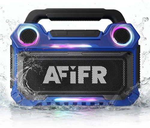 Miniatura 12 de Altavoz Bluetooth para exteriores, graves fuertes de 160 W. Resistente, IP67 impermeable, tiempo de reproducción 24 horas con luces, altavoces Negro