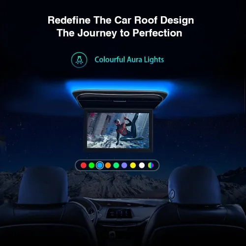 Miniatura 6 de XTRONS Pantalla de monitor montada en el techo del automóvil de 11.6 pulgadas, pantalla ultrafina abatible para automóvil, reproductor de video