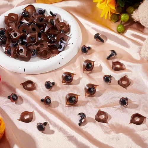 Miniatura 3 de PH PandaHall 100 juegos de ojos de seguridad para manualidades con hebillas para párpados, ojos de animales de peluche, ojos de ganchillo