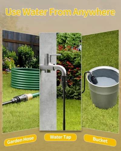 Miniatura 5 de Lavadora portátil inalámbrica, lavadora a batería de 1100 PSI con motor de cobre, batería, manguera elástica de 23 pies, bolsa de almacenamiento