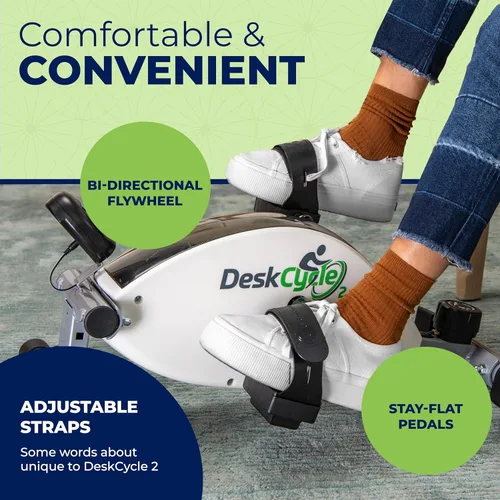 Miniatura 3 de DeskCycle Ejercitador de pedal para bicicleta debajo del escritorio, bicicletas estacionarias para el hogar y la oficina, versiones de altura