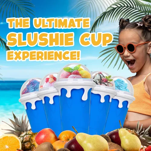 Miniatura 7 de Slushy Cup & Slushy Maker - Vaso portátil para licuados de frutas, leche y helado, doble capa de sílice con tapa y popote para niños, amigos y Rosa
