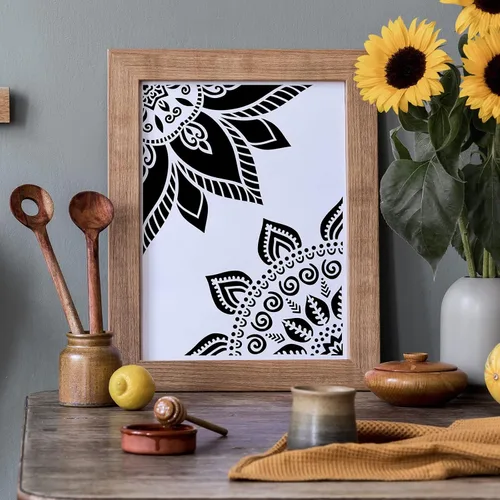 Miniatura 4 de 8 Piezas Plantillas de Pintura de Mandala - Plantillas Reutilizables de Diseño Floral para Pared DIY, Azulejos, Muebles, Lienzo, Decoración